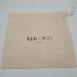 JIMMY CHOO LONDON Cotton Drawstring Dust Bag Shoe Storage Neutral Beige EUC
